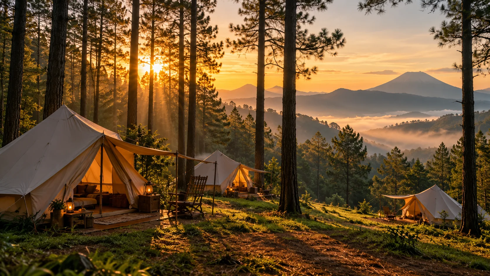 Suasana camping untuk Paket Keluarga